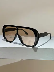 New Oval Large Frame Pilot Sunglasses, Fashionable Trendy Frog Goggles, Unique Retro Style, Versatile Eyewear for All Seasons