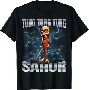 100% Cotton Unisex Tung Tung Tung Sahur T-Shirt women graphic shirts
