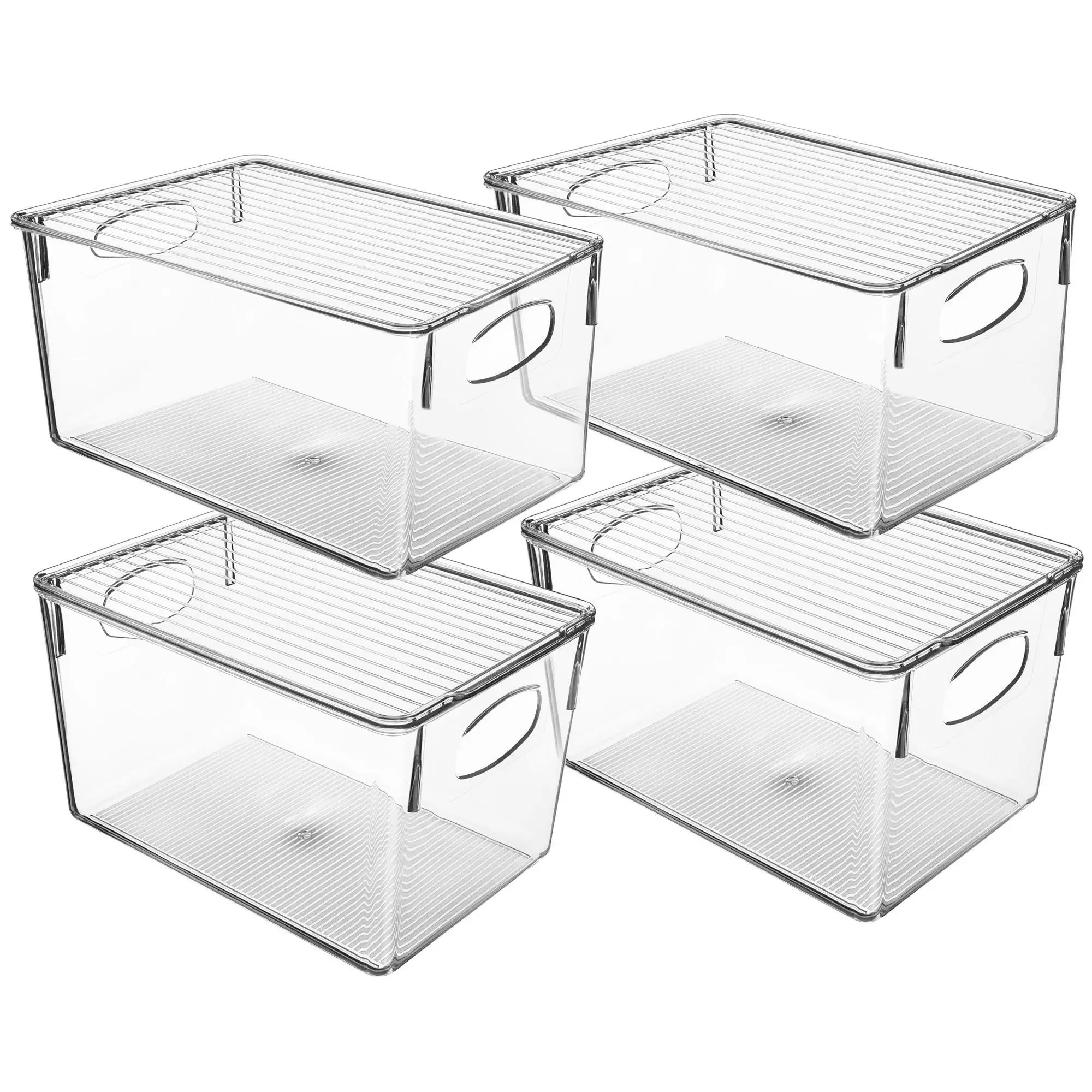 Sorbus 4 Pack Clear Storage Bin with Lid Sorbus 4 Pack Clear Storage Bin with Lid