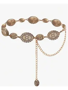 Western Metal Concho Belt For Women Cowgirl Chain Belts For Dresses Jeans Country Concert Outfit