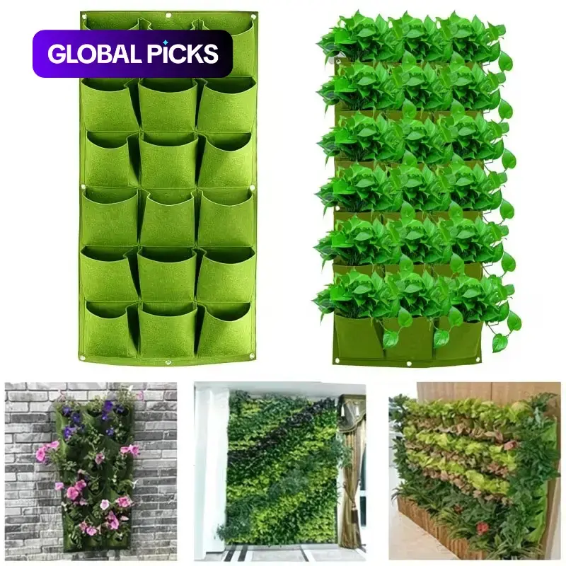 36-Pocket Vertical Garden Planting Bag, Planter Bags, Lightweight Wall-Hanging Planter, Breathable Container, Indoor Outdoor Space-Saving, Modern Balcony Yard Flower Rack #GLOBAL PICKS
