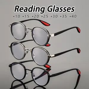 Men's Metal Round Full Frame Prescription Glasses, Trending Eyeglasses, Fashionable Style Reading Eyewear, Versatile Old Age Vision Correction, High Quality Eyewear