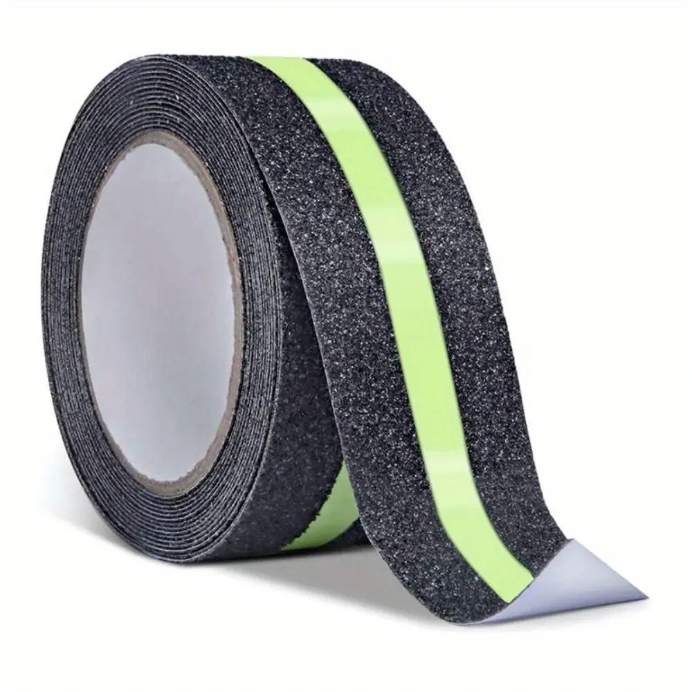 1 Roll Glow-in-the-Dark Anti-Slip Tape, 1.97" x 196.9", High Traction Safety Strip for Stairs & Steps, Durable Adhesive, Nighttime Indoor/Outdoor Use, Visibility