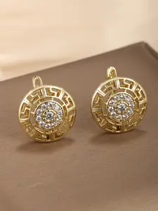 Elegant Vintage Round Zirconia Earrings, Versatile Earrings, Casual Style, Perfect for Holidays & Parties, All Seasons Wear, Casual Trendy Jewelry, Circle Shape Earrings