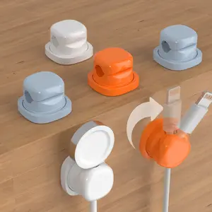 2026 Upgraded 360° Rotatable Cord Organizer (6-Pack) – Adhesive Spring Cable Clips for Desk & Phone Charger Management, Waterproof Office Accessories