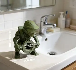 The Halo Butt Master Toothpaste Squeezer 3D-Printed Spartan Warrior Design Fun Daily Use Humor Toothpaste Squeezer Thin Non-Slip Vevor Towel Warmer Bucket Luxury Bat Toothbrush Gift vintage cans artificial wood funny desk accessory Valentine's Day Heart