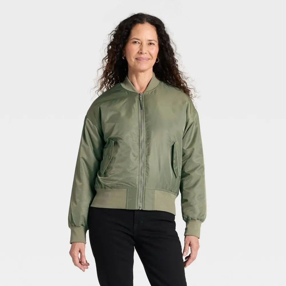 Women's Satin Bomber Jacket - Universal Women's Satin Bomber Jacket - Universal