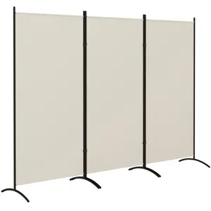 HOMCOM 3 Panel Room Divider, 6 Ft Tall Folding Privacy Room Separator, Freestanding Partition Wall Divider for Indoor, Home Office, Light Grey