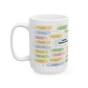 The Corporate Translator Mug | Ceramic Funny Gift for the Office,Sarcastic Coworker Gift, Relatable Work Email Translation Mug, 11oz White Business Humor Tea Cup, Unique Secret Santa Gift for Boss