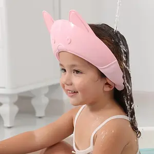 Adjustable Cartoon Child Shower Cap for Hair Washing, Waterproof and Anti-Leak, Soft and Comfortable, Easy to Clean Durable Bath Accessory