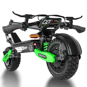 EOEOTWO Adult Electric Scooter - 25-40 Miles Range, 1200W Foldable, Max 28MPH (≈45.1km/h), 11-inch Off-road Tires, Eagle-eye Headlights, Dual Suspension, Dual Brakes, New LED Large Display & Anti-theft Key Lock