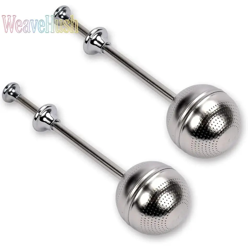 2 PCS Stainless Steel Telescoping Tea Infuser, Reusable Fine Mesh Tea Filter Diffuser, Portable Loose Leaf Tea Strainer for Cups Teapots Home Kitchen Drinkware