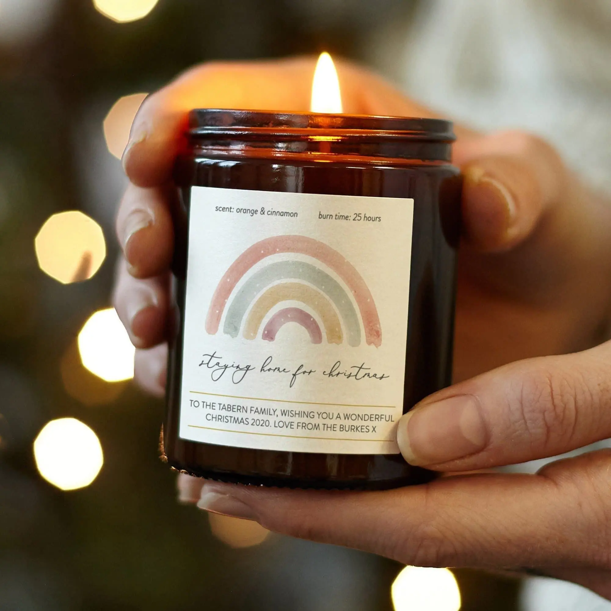 Staying Home for Christmas Candle, Personalised Christmas Gift, Christmas Scented Candle
