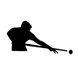 Pool Table Decal Sticker - Black Vinyl Decorative Sticker for Home Decor and Accent Use