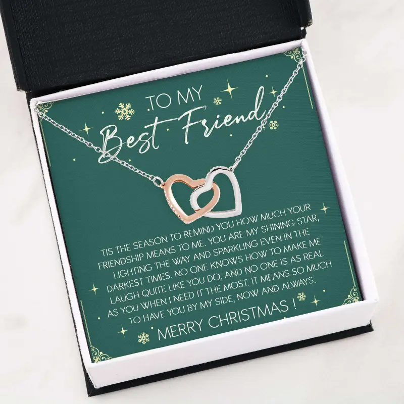 Best Friend Necklace, Christmas Gift For Best Friend “ Interlocking Hearst Necklace, Friendship necklace, matching sets, BFF gifts, meaningful jewelry, best friend forever