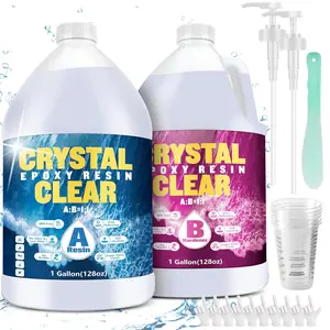 Epoxy  2 Gallon Kit, Upgraded  Clear  Epoxy  Safe with Pump, Self Leveling & Bubble Free High-Glossy with Anti-Yellowing for Coating, Casting,  Making, DIY Craft