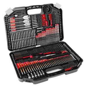 Drill Bit Set, 246 count Drill Bits for Cordless Drill, Drill Driver Bit Set for , Metal, Masonry, Cement and  Bits Set Combo Kit, Red Case