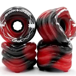 NEW SHARK WHEEL 72MM, 78A DNA - RED / BLACK SWIRL