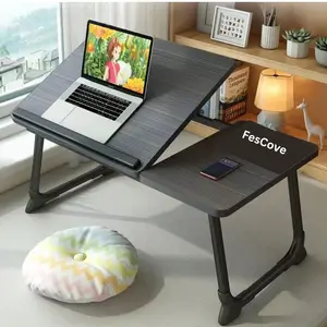 Laptop Desk,  Laptop Bed Stand Foldable Laptop Table Folding Breakfast Tray Portable Lap Standing Desk Reading and Writing Holder for Bed (WHITE)