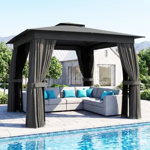Pergola Bracket Kit 15 Degree Slanted 4 Way 3 Way Brackets Post Bases Wall Mounts for 3.6x3.6 Lumber DIY Lean to Wood Pergola
