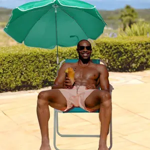 Outvita Beach Chair with Umbrella, Beach Chair with 360°Canopy Shadefor Adults Camping Chairs for Camping, Pool, Fishing-Green