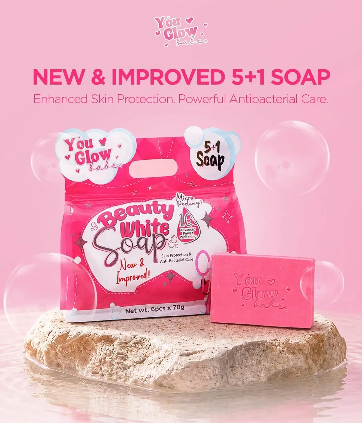 Cleanser Bar You Glow Babe Soap - Niacinamide, Snail Filtrate & Sea Buckthorn for Brightening, Nourishing & Radiant Skin Body Care Acne Magic Soap Bar Soap Bulk