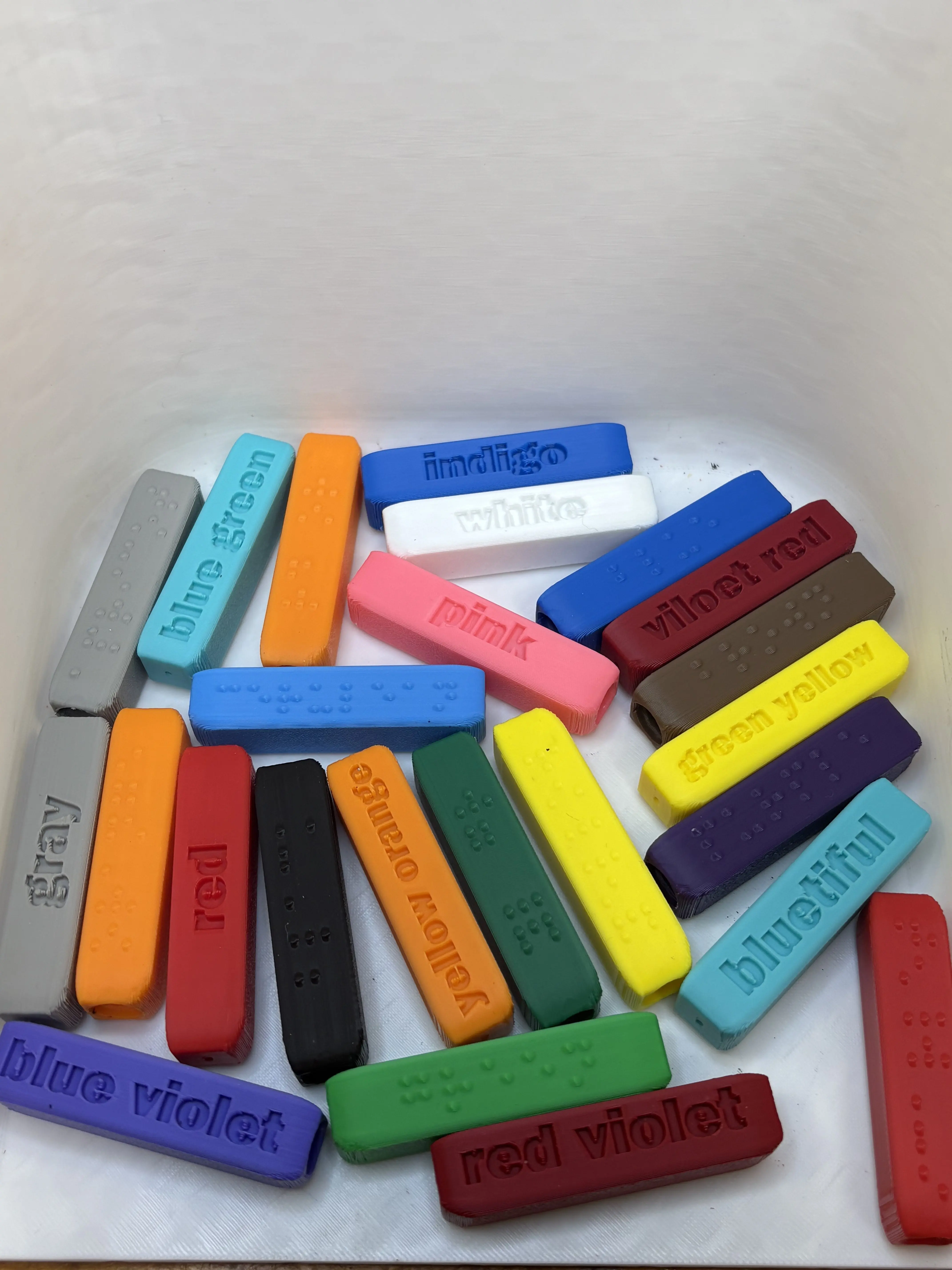 Braille Crayon Caps 24 Pack | Crayola Color Labels | Print + Braille | Accessibility | TVI | VI Students Writing Tools Stationery Office Supplies