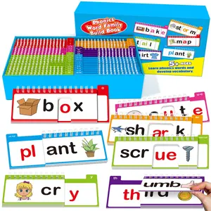 40 Read and Rhyme Flip Books, Learn to Read Phonics Flash Cards,Sight Words Flash Cards Kindergarten,Word Family Build Book Sight Word Games Reading Games Phonics Books for Preschool Learning Activity