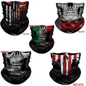 Men's sports outdoor cycling face mask, multifunctional magic bandana, UV Protection Cooling neck gaiter, concealment, summer must-have, Adjustable Ghost Motorcycle mask, super stretch， Multi-Function Black Scarf Headwear,neck scarf,gaiter mask