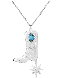Montana Silversmiths Women's Chiseled Boot And Spurs Turquoise Necklace - Nc5667