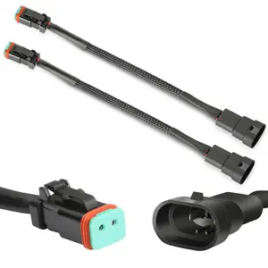 Fog Lights DT Adapter Connector, 2pcs 9005 Headlight Wiring Harness Adapters Deutsch DT DTP Connectors Splitters Plug n Play for LED Light Bar LED Pods Driving Light Pods Light