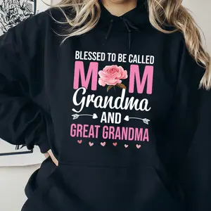 Blessed To Be Called Mom Grandma Great Grandma Soft Crew Neck Tee - Gift for Family
