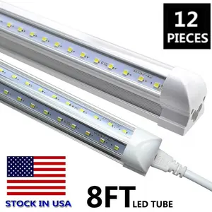 12 Pack, Led Shop Lights, 8FT Led Shop Light, 100W 6000K Clear White,Led Shop Light 8FT 110V Linkable Integrated V-Shape for Shop Garage,Warehouse,Workbench and Workshop Indoor, LED garage light, LED ceiling light