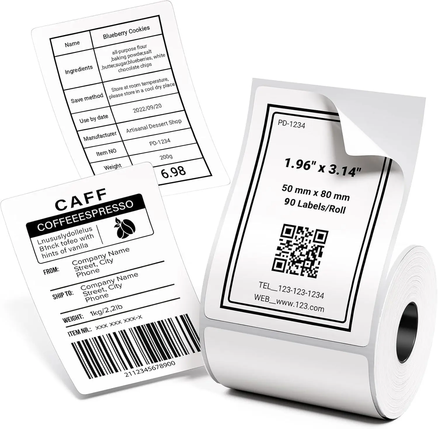 M110 Labels Compatible for M110/ M100/ M220/ N20/ M221/M421/241BT/243BT/, 1.96'' x 3.14'' (50x80mm), 100 Labels/Roll, for Address/Mailing/Barcode/Business/Office