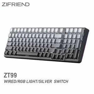 Zifriend ZT99 Mechanical Creamy Keyboard 99 Keys With NumPad, Gasket Structure Gradient Side-Engraved, RGB Light, Hot-Swappable 3/5 Pin Switches, Gaming & Office Keyboard with Driver Support, Tiktokshopblackfriday, Christmas