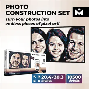 MOZABRICK Model Color M (20in x 30in): Photo Construction Set. Transform Any Picture into a Mosaic Wall Art. Infinite Pixel Art Possibilities!