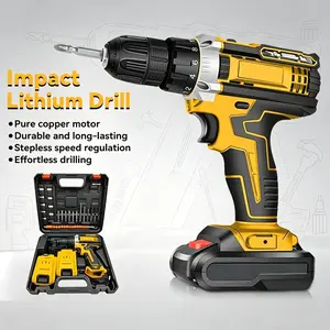 Novupow Cordless Drill Tool Set 21V Electric Power Drill with 2.0AhLithium-ion Battery and Charger–USB/Type-C Rechargeable, Portable, All-in-One DIY & Home Toolbox Kit