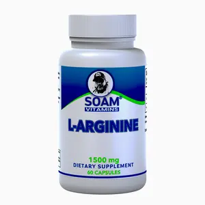 Soam L-Arginine for 1500 mg - Supplement Dietary x 60 Capsules - L-Arginine HCI - SOAM VITAMINS Fitness