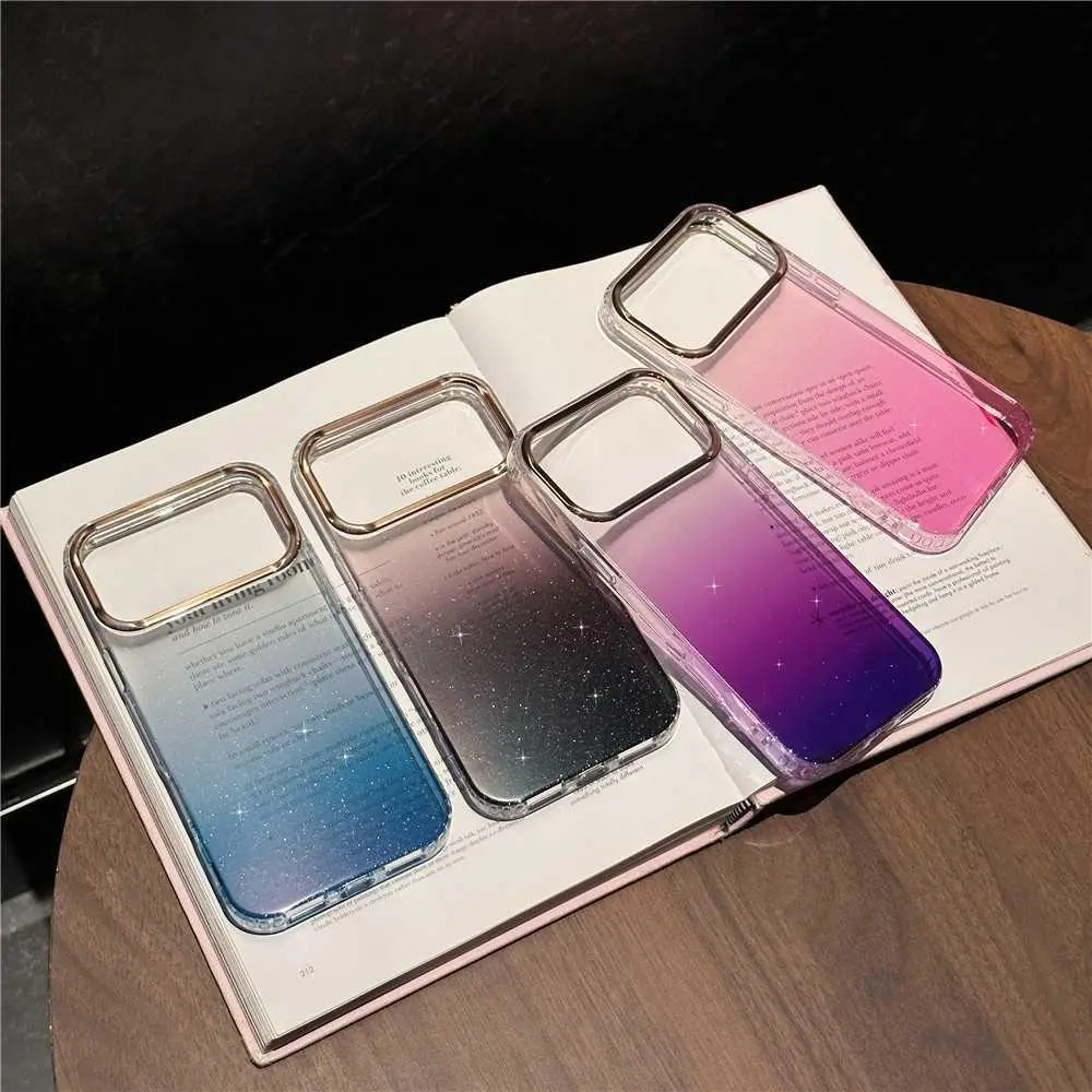 For iPhone 17 Gradient For iPhone 14 Pro Max Starry Glitter For iPhone 13 Electroplated Clear Shockproof For iPhone 15 Phone Case HNW88PLXC