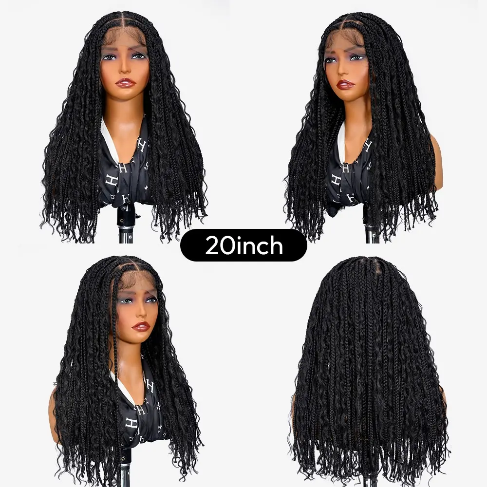 SuperNova 20inch Full Lace Braided Wig Synthetic Hair Natural Hairline Lightweight Glueless Comfortable Beginner Friendly Style 13x7 Hand Tied Lace Front #SummerVibes