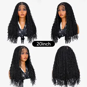 SuperNova 20inch Full Lace Braided Wig Synthetic Hair Natural Hairline Lightweight Glueless Comfortable Beginner Friendly Style 13x7 Hand Tied Lace Front #SummerVibes