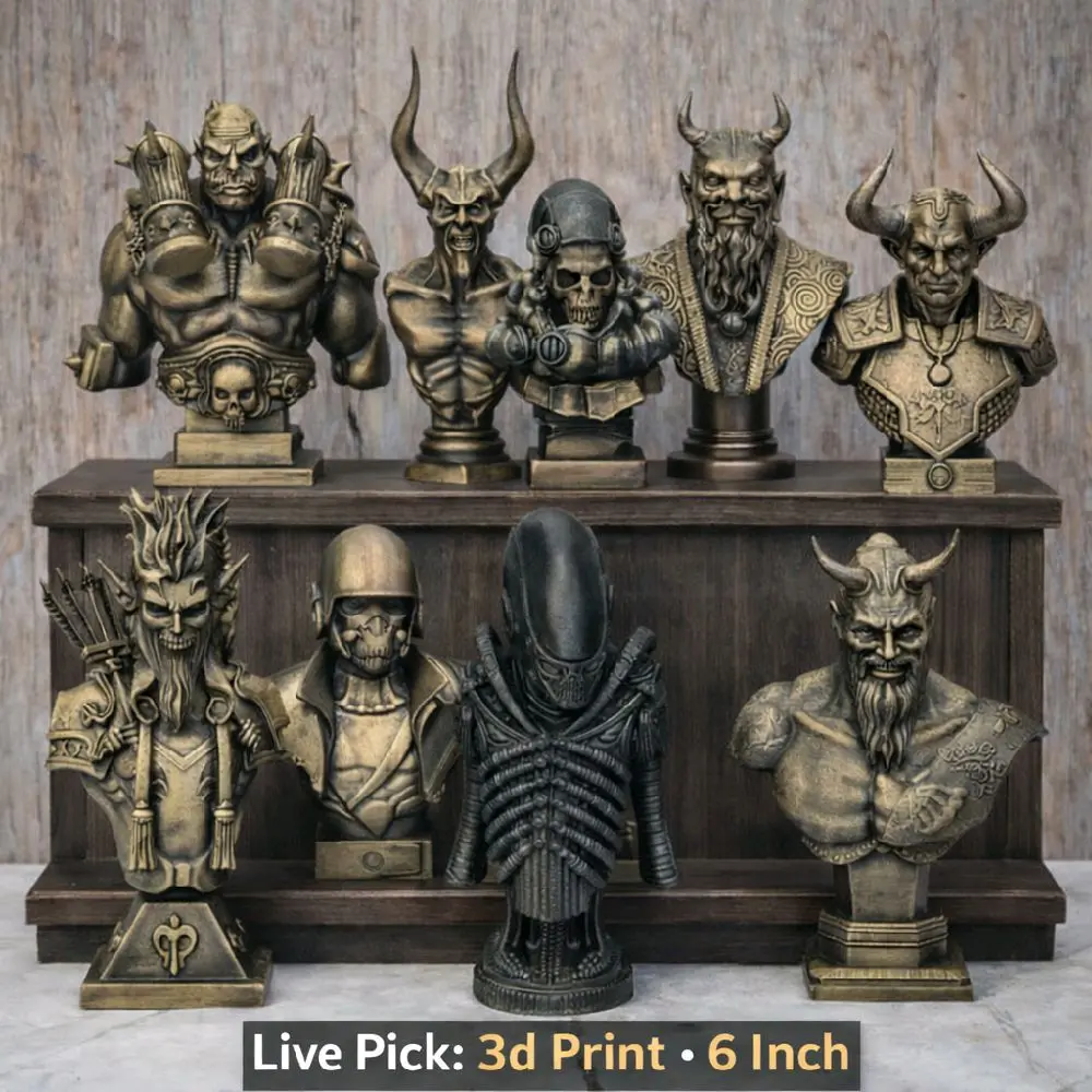 3d Printed Sculpture - 3d Printed Statues and Figurines - Made of PLA Plastic 6 to 7 Inches Tall