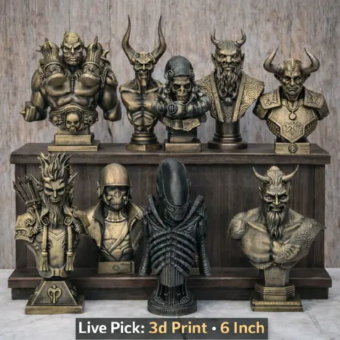 3d Printed Sculpture - 3d Printed Statues and Figurines - Made of PLA Plastic 6 to 7 Inches Tall