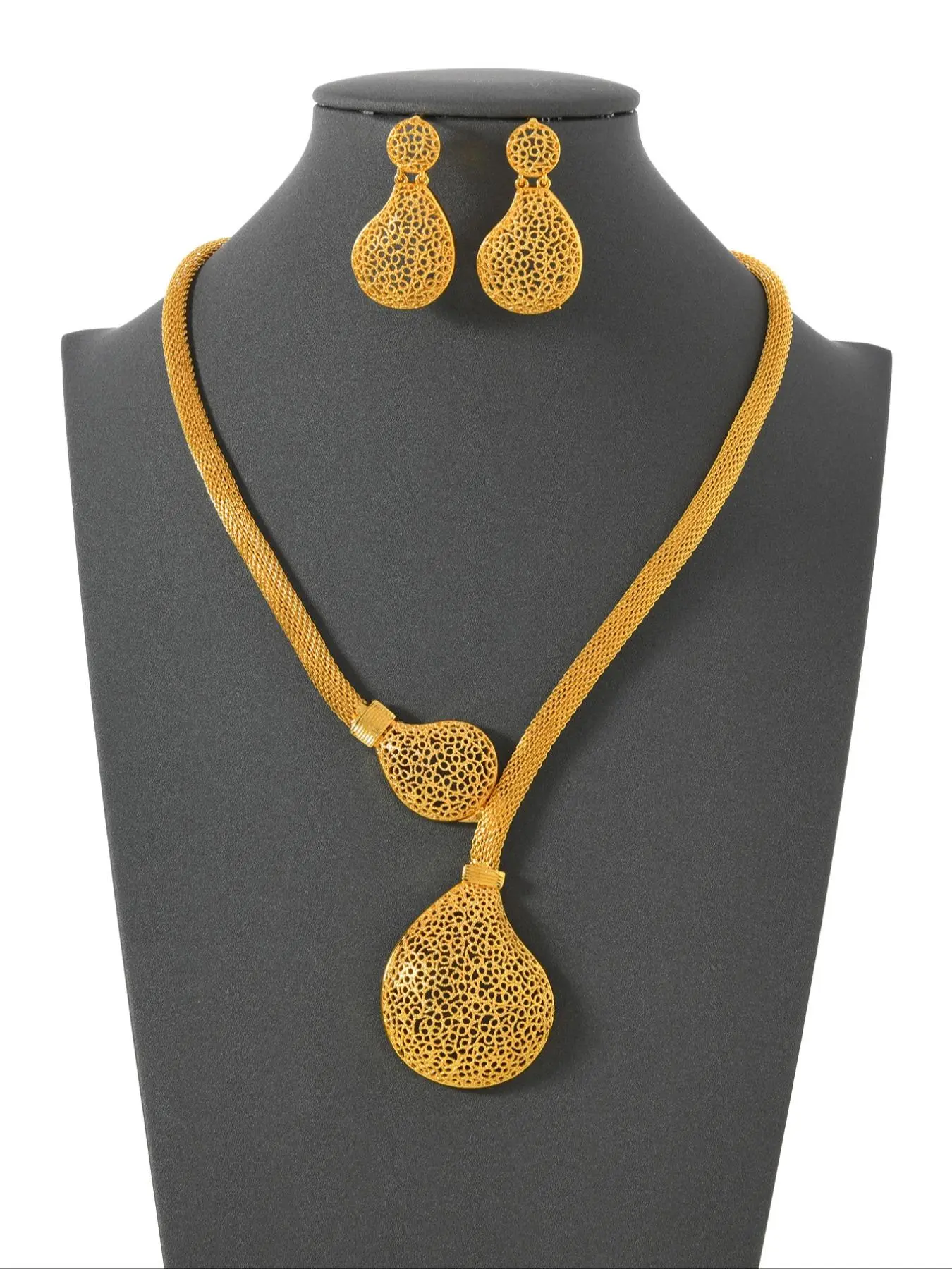 Women's Elegant Geometric Design Jewelry Set, Fashion Pendant Necklace & Dangle Earrings, Casual Jewelry Set for Party, Daily Decor, Trendy All-match & Exquisite Jewelry for Birthday Gift, Jewellery Gift Set
