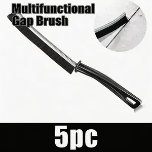 Hard Bristle Crevice Brush - Gap Cleaner for Bathroom & Kitchen Slim Gap Cleaning Brush for Window Tracks, Tile & Sink Multi-Use Narrow Gap Scrub Brush with Hanging Hole Microfiber Mop Replacement Pads