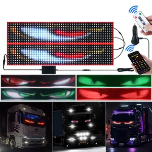 Yobis Demon Eye LED Light Strip, 24V LED Car Soft Screen, Display Screen, LED Flexible on‑board Advertising Screen Specially for Trucks, Supports Remote Control and App Control, Car Decoration, Car Accessories, Suitable for Trucks, Sedans, SUV Decoration