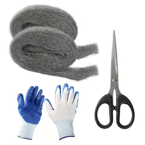 2 Pack Steel Wool – Gap Filler for Home & Garage, DIY Bundle with Gloves & Scissors – Coarse Steel Wool for Sealing Holes, Blocking Mice, Pests, Rodents – Home Improvement Repair Tool Kit
