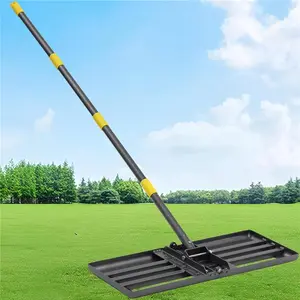 Lawn Leveling Rake, Heavy Duty Ground Leveler with Adjustable Handle for Yard Garden, Soil Sand Spreading Dirt Top Dressing, Lawn Level Tool
