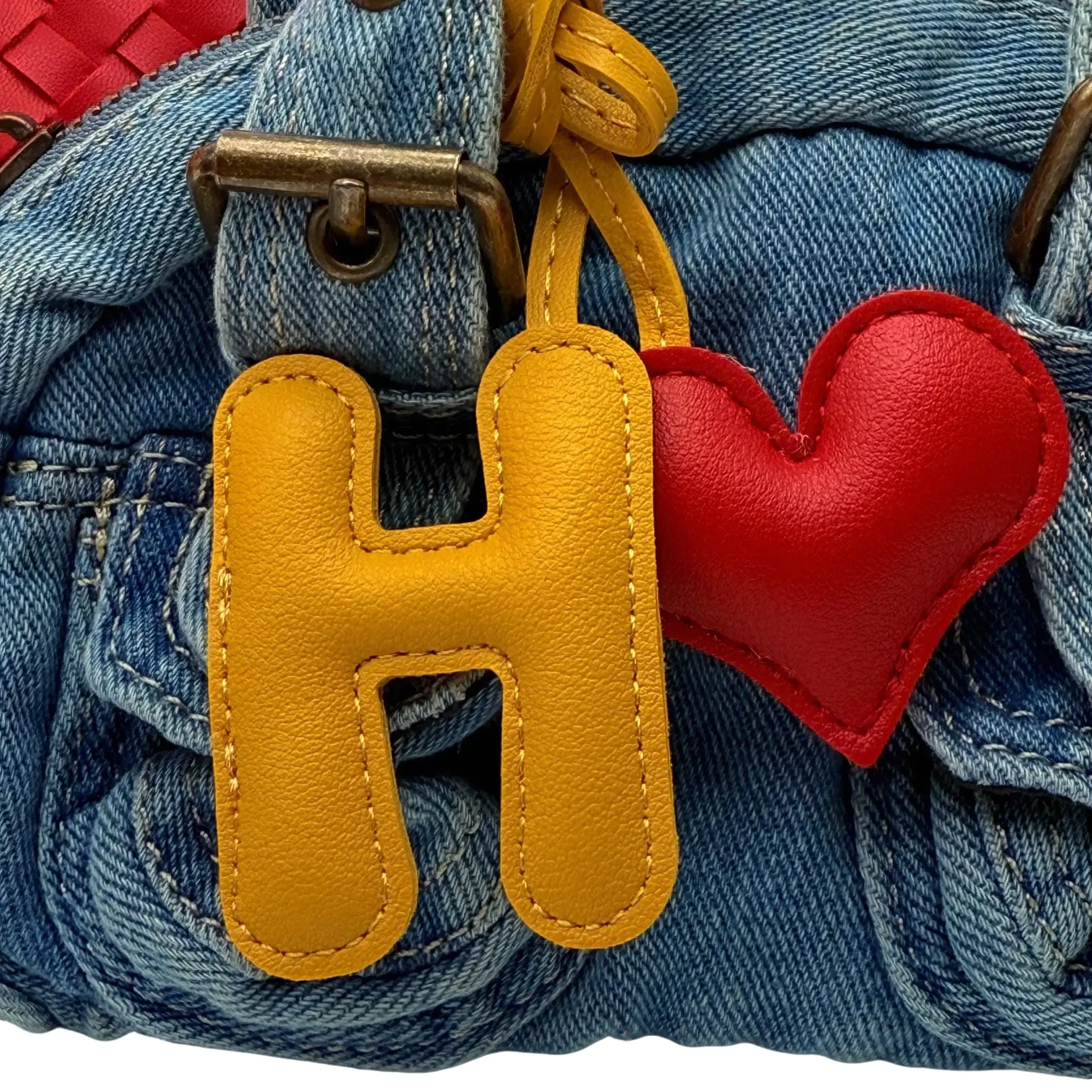 Cute PuLeather Bag Charm Heart Shape and H Charming Design Good Quality Trendy Colors Stylish Accessory