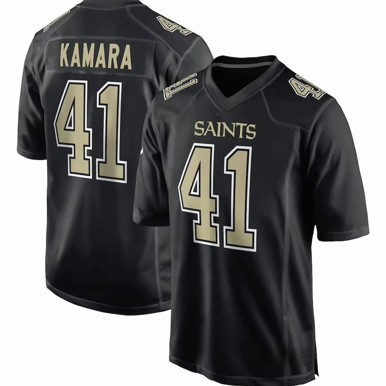 Unisex Football inspired by Kamara 41 New Orleans Fashion Game Jersey - Carbon Black